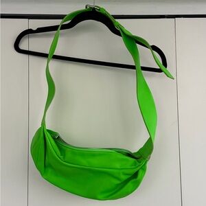 COS Neon Green Cross-Body Sling Leather Bag
